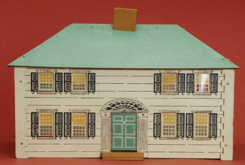 Appraisal: Small Keystone Dollhouse with Furnishings A small Masonite dollhouse with