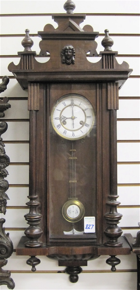 Appraisal: GERMAN WALNUT CASED WALL CLOCK Erhard Xaver Junghans Schramberg Black