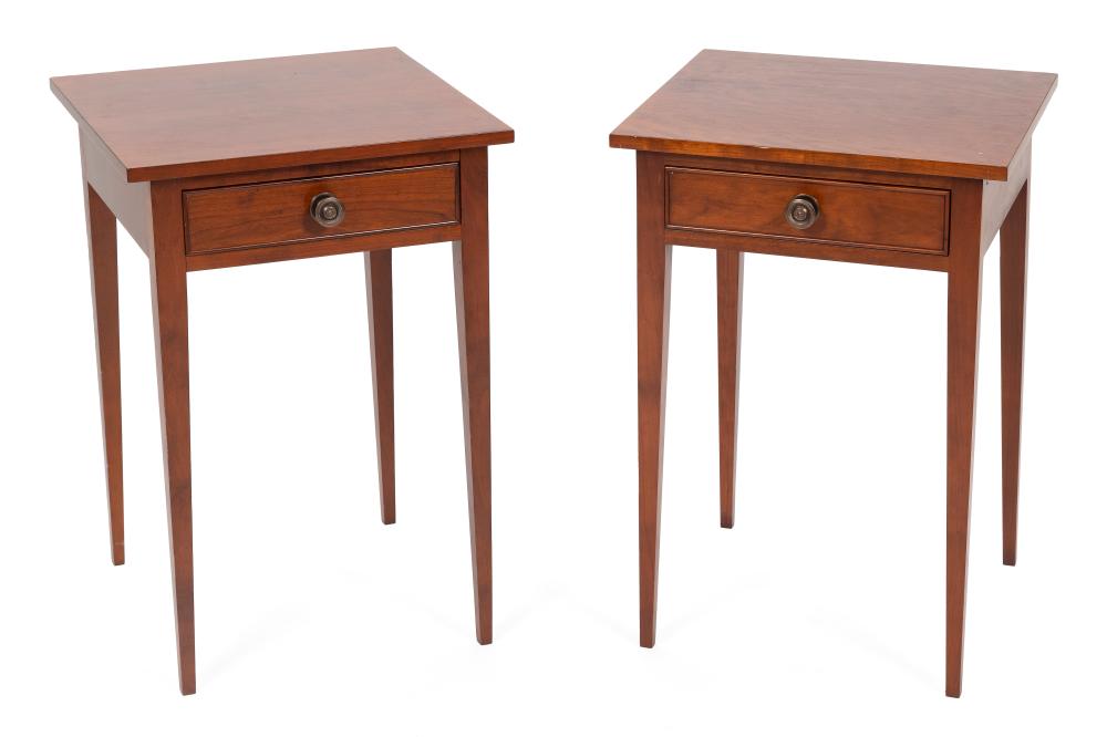 Appraisal: PAIR OF ELDRED WHEELER ONE-DRAWER STANDS MASSACHUSETTS TH CENTURY HEIGHTS