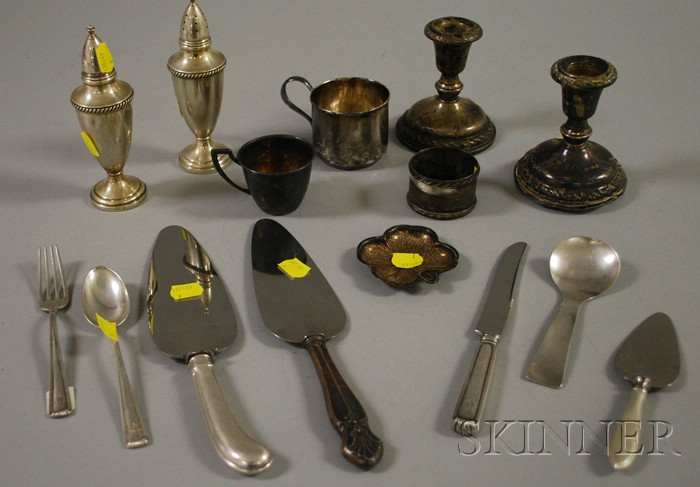 Appraisal: Approximately Fifteen Assorted Sterling Silver Flatware and Table Items including