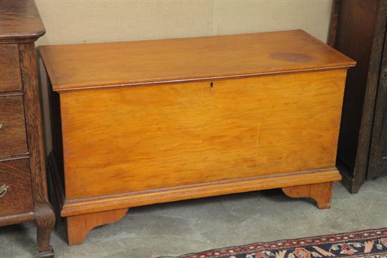 Appraisal: BLANKET CHEST Pine with til on bracket feet '' h