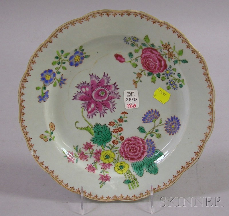 Appraisal: Chinese Export Famille Rose Porcelain Plate dia in