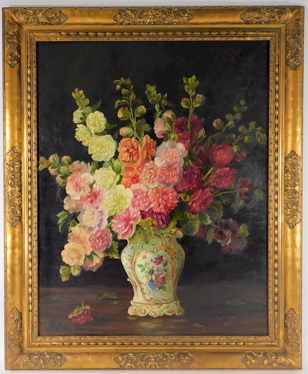 Appraisal: Marie Keller-Herman Floral Still Life O C Painting Marie Keller-Hermann