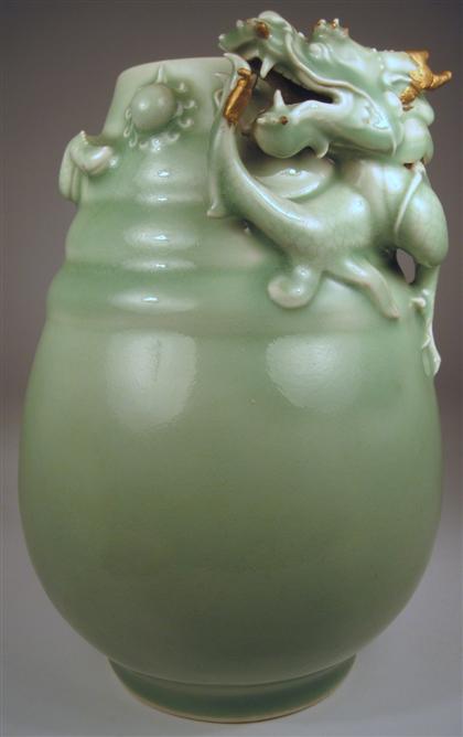 Appraisal: Chinese celadon glazed porcelain vase th century