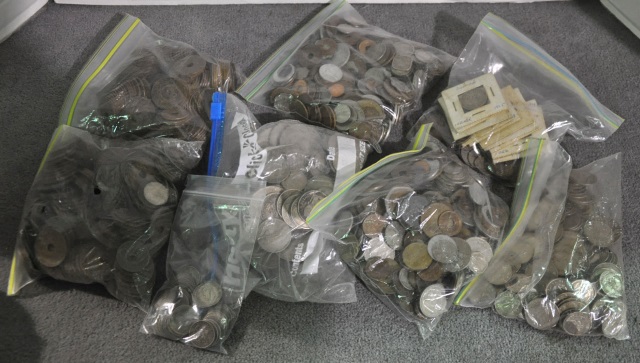 Appraisal: Bag of Foreign Coins from Europe AfricaMany denominations and countries