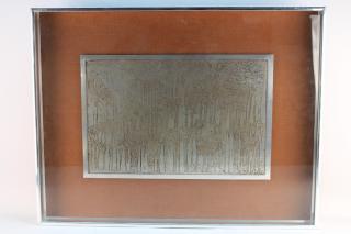 Appraisal: Mid Century Modern Framed Abstract Plaque Mid Century Modern Framed