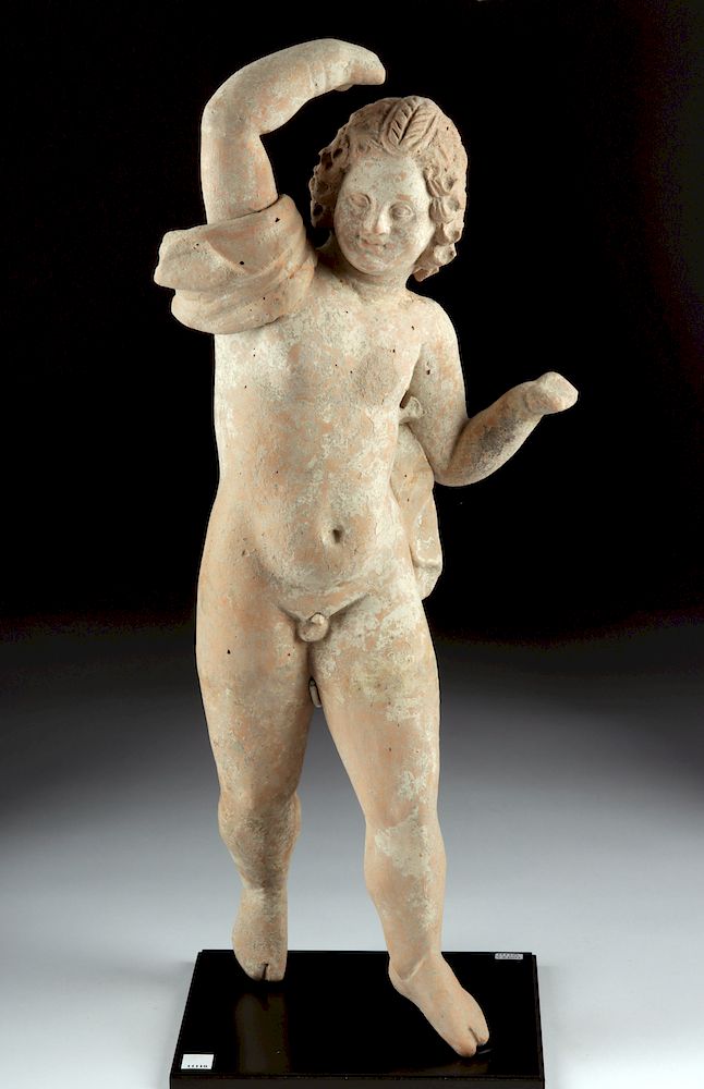 Appraisal: Tall Greek Hellenistic Terracotta Standing Youth Greek Hellenistic rd century