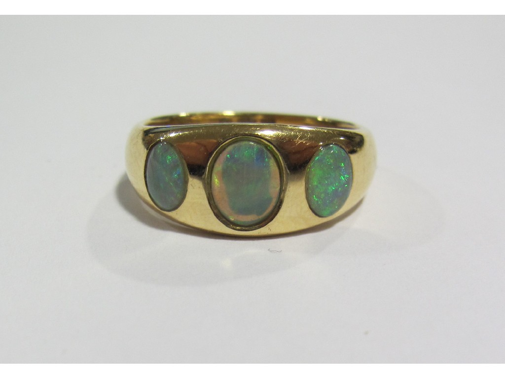 Appraisal: ct gold opal three stone ring