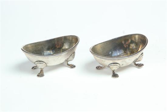 Appraisal: PAIR OF SILVER SALT CELLARS Marked BB Co New York