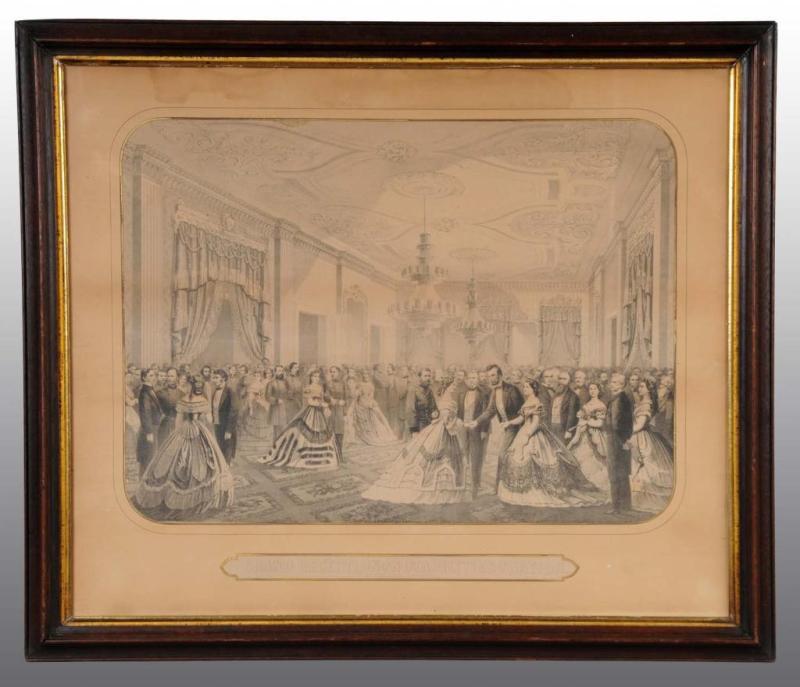 Appraisal: Lincoln in White House Lithograph Description Titled Grand Reception of