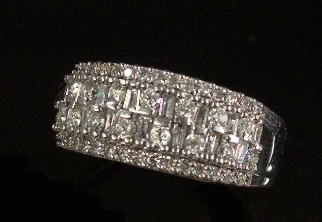 Appraisal: Ten-Karat White Gold and Diamond Lady's Band Ring composed of