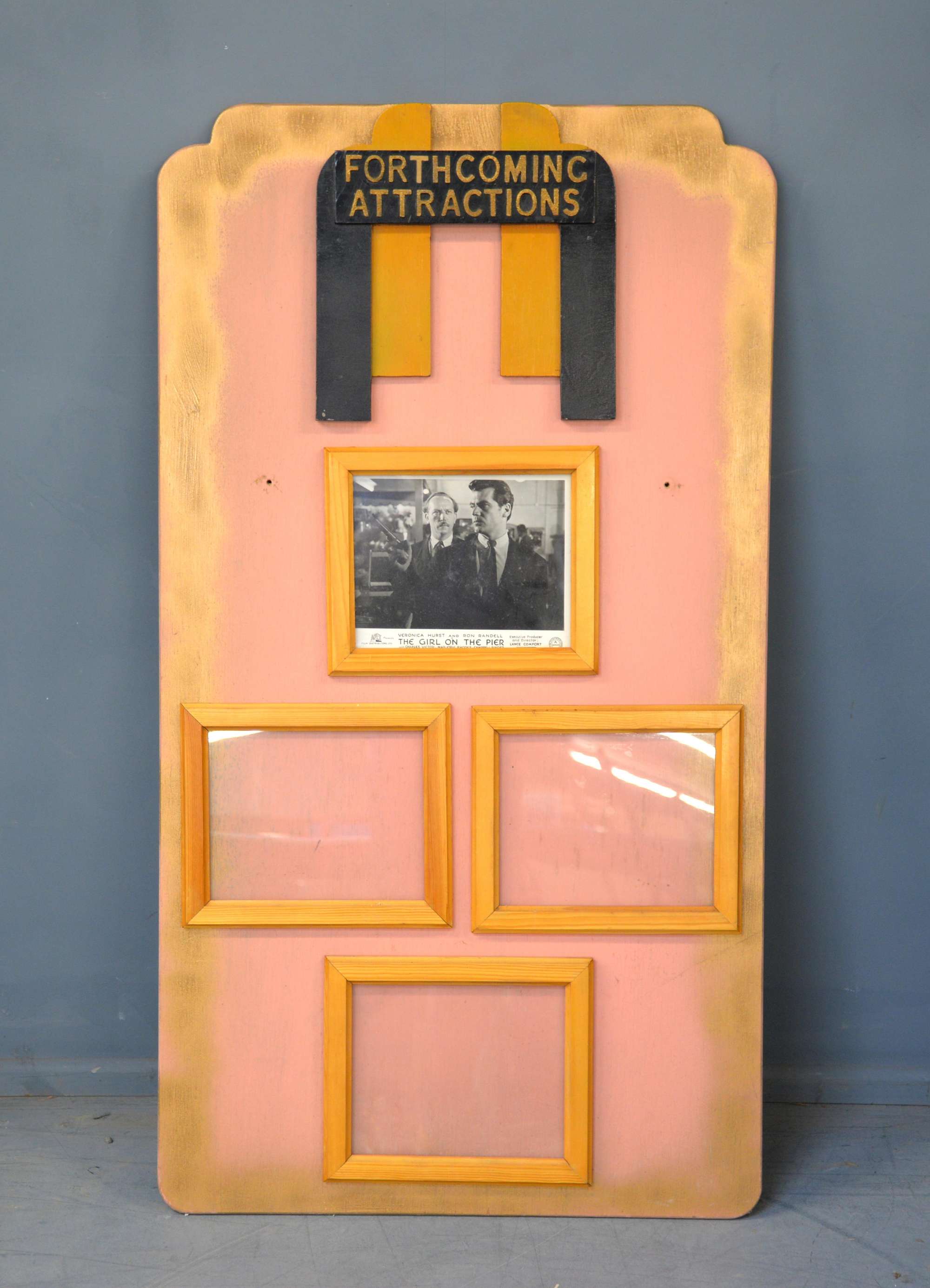 Appraisal: Cinema Forthcoming Attractions wooden display board x inches