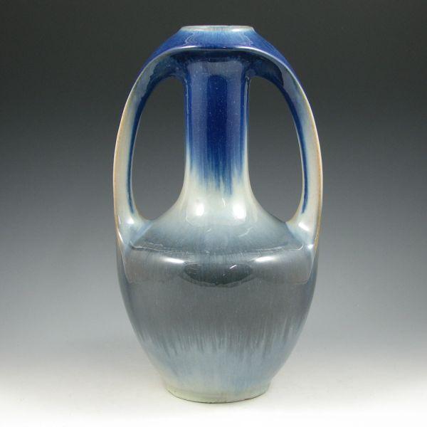 Appraisal: Cliftwood handled vase with excellent blue and gray glaze treatment