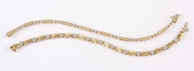 Appraisal: One KY and diamond bracelet with round diamonds approximately ctw