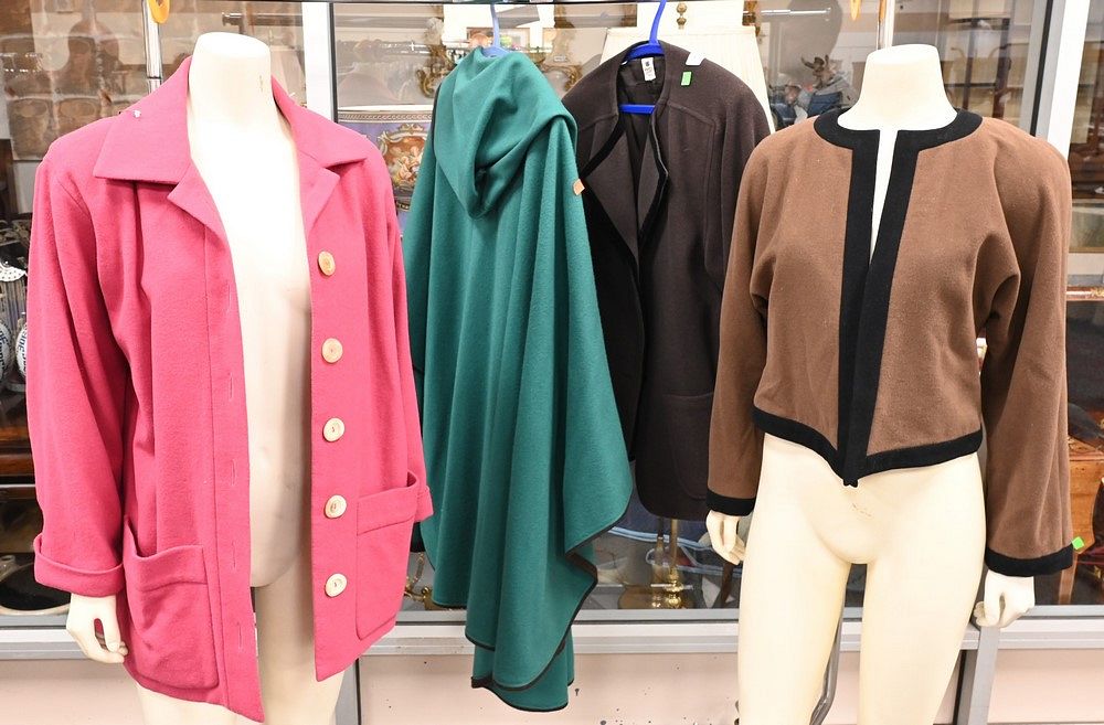 Appraisal: Four Vintage Designer Jackets and Capes to include a brown