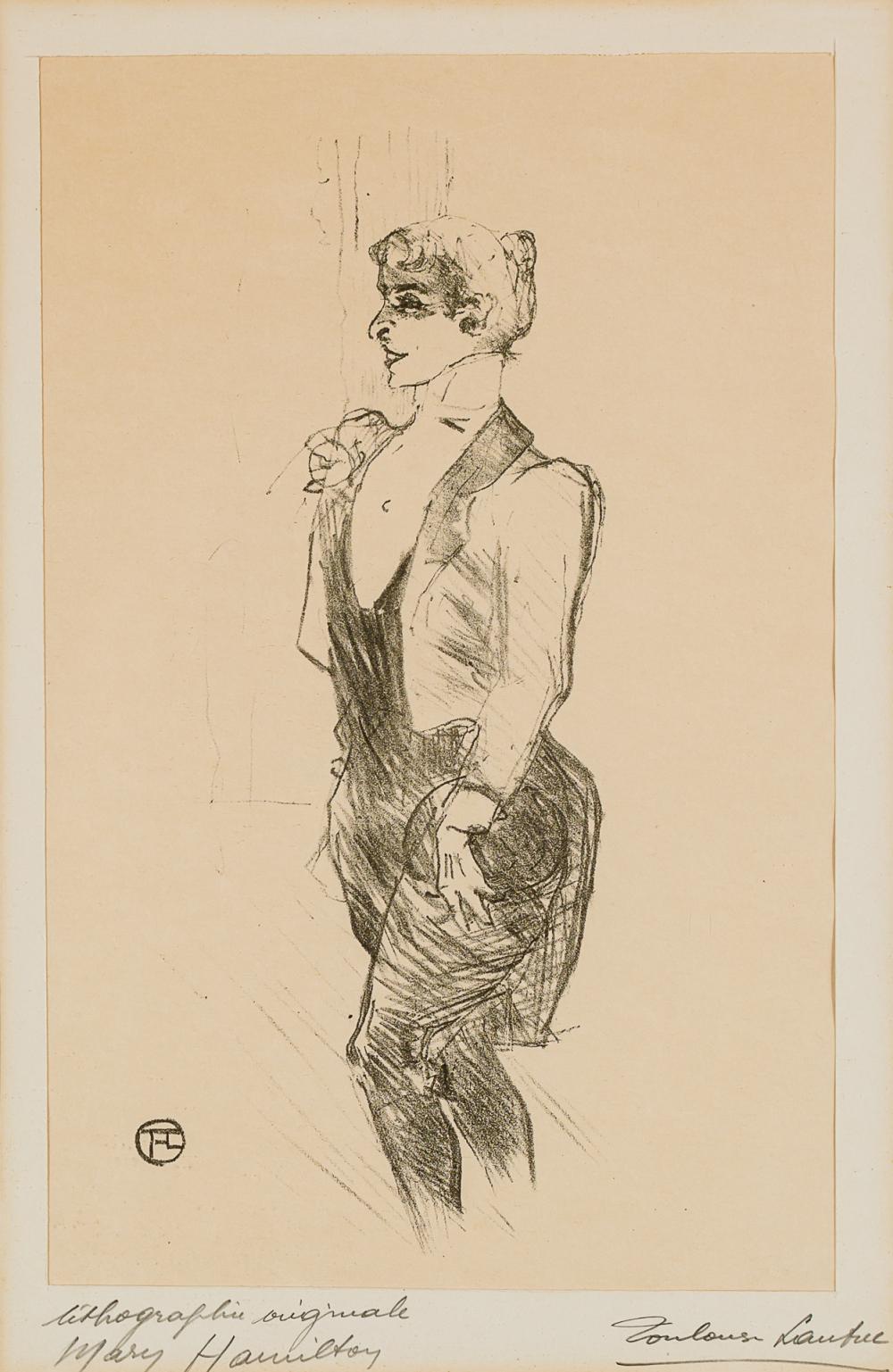 Appraisal: HENRI DE TOULOUSE-LAUTREC French - Standing Woman Mary Hamilton lithograph