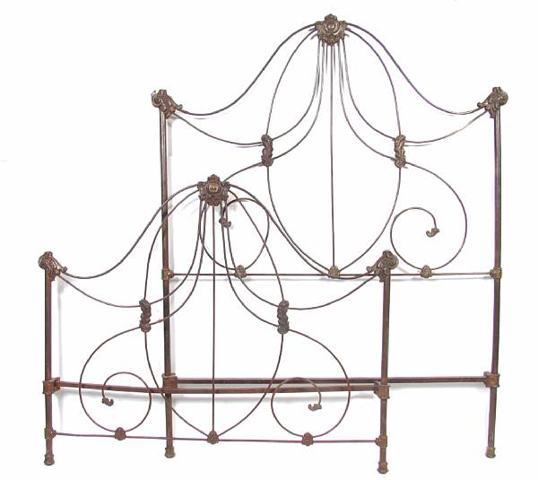 Appraisal: A Victorian wrought iron bed height ft in width ft