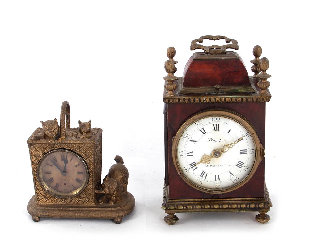 Appraisal: Planchon travel and Waterbury novelty clocks late th century Palais