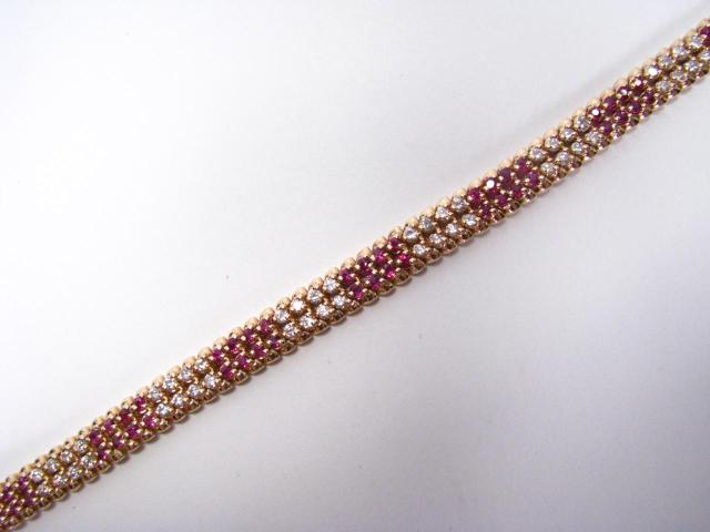 Appraisal: k yellow gold ruby and diamond bracelet