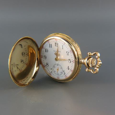 Appraisal: k Gold Waltham Pocket Watch or PendantWatch mm elaborate yellow