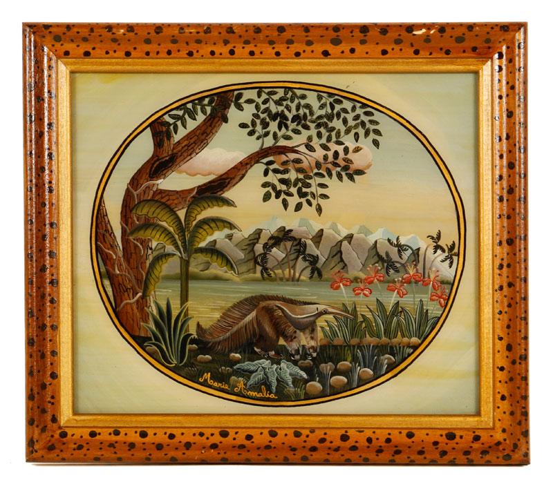 Appraisal: - Amalia Le Formilier Reverse Painting on Glass Marie Amalia