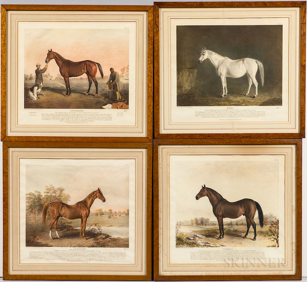 Appraisal: Seven Framed Equestrian Prints Seven Framed Equestrian Prints after Edward