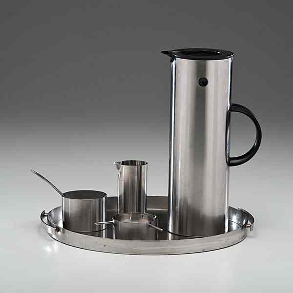 Appraisal: Arne Jacobson Stainless Partial Coffee Service Danish ca s A