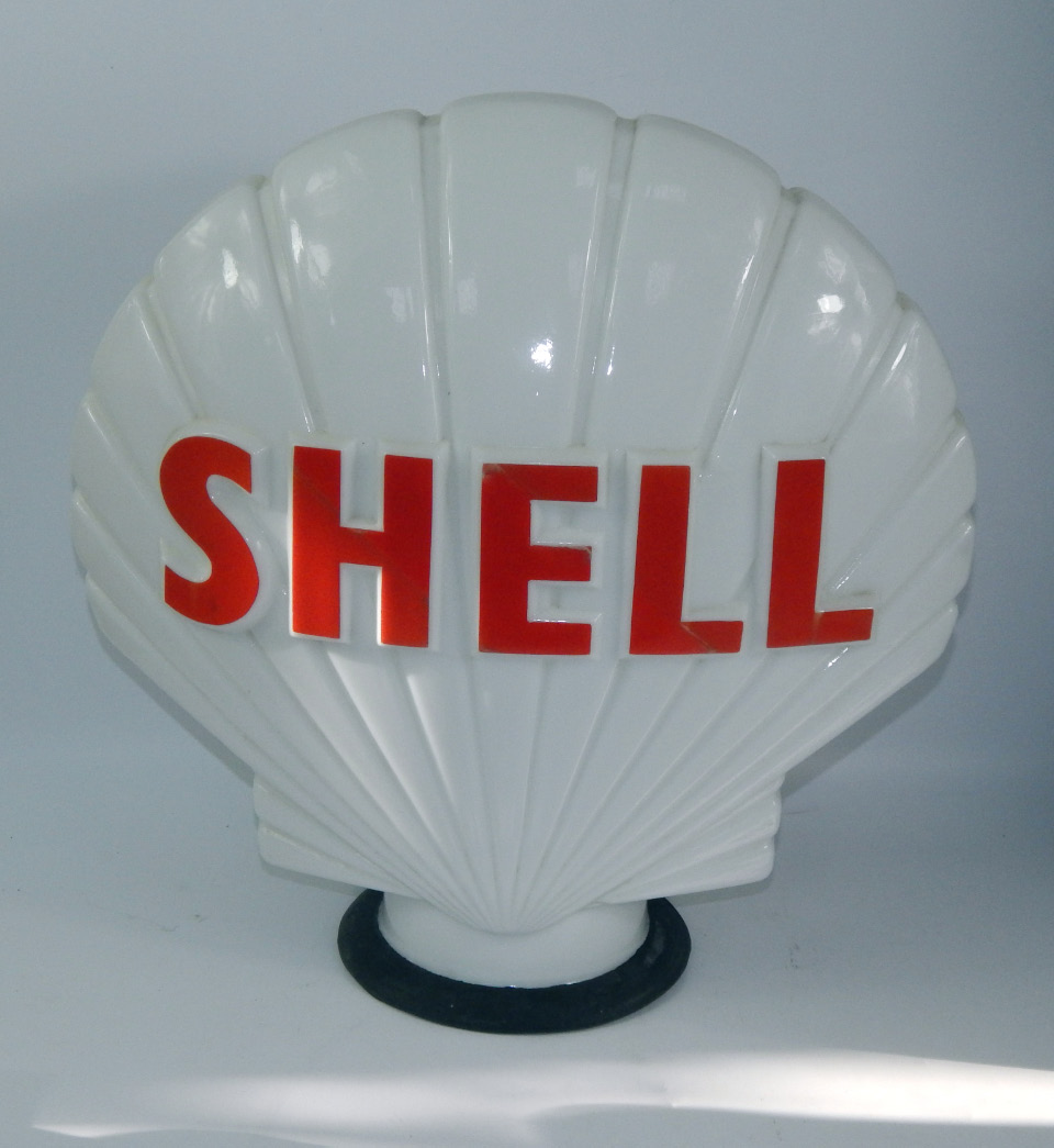 Appraisal: A glass Shell petrol pump globe cm high