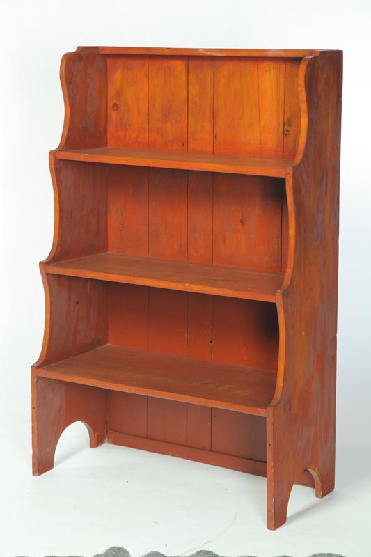 Appraisal: OPEN CUPBOARD American th century pine Shaped sides and cutout