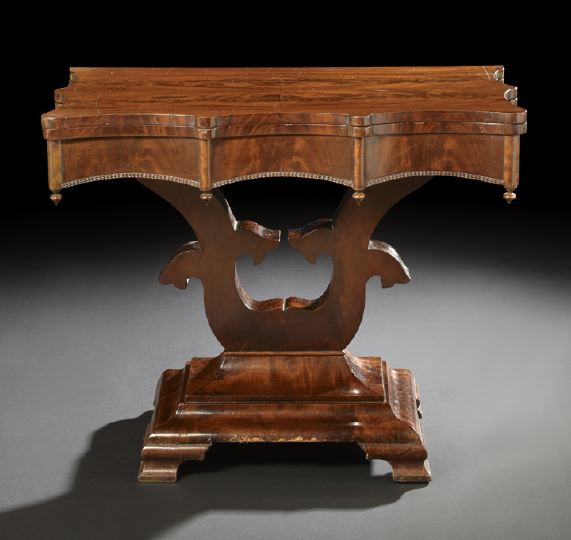 Appraisal: American Late Classical Mahogany Games Table second quarter th century