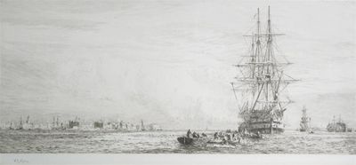 Appraisal: William Lionel Wyllie - H M S Victory at Portsmouth