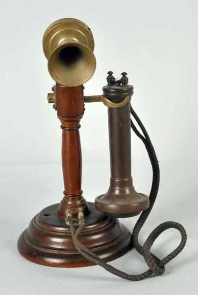 Appraisal: Ericsson Wooden Candlestick Telephone Circa Faceplate reads Made in Sweden