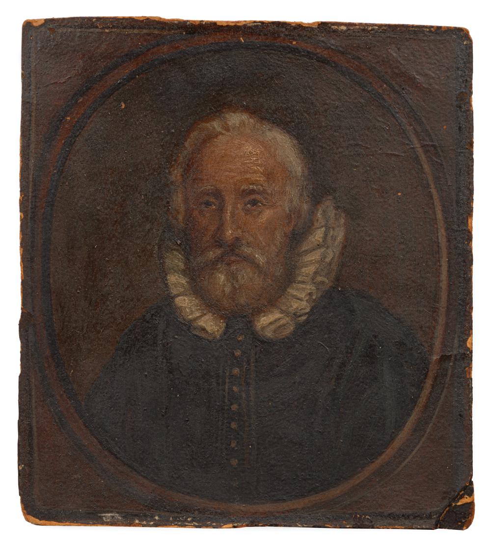 Appraisal: Continental School th c Portrait of Thomas Parr oil on