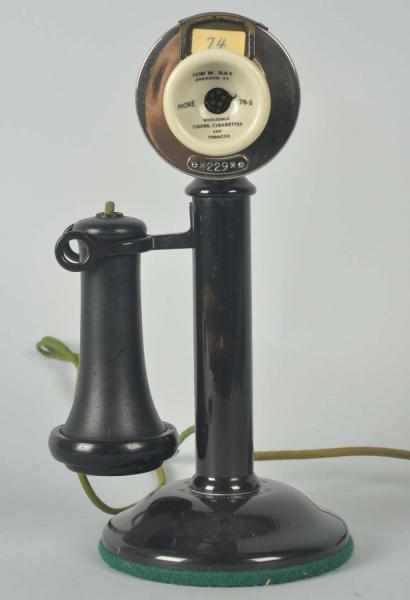 Appraisal: Western Electric SC Candlestick Telephone Circa Black brass bottom nickeled