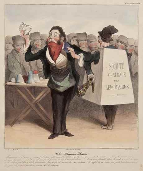 Appraisal: Daumier Honor Robert Macaire Libraire Caricatura no lithograph coloured by