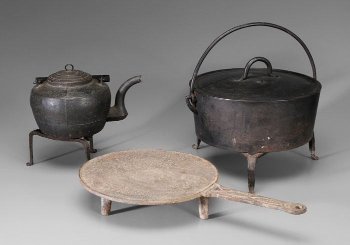 Appraisal: Five Cast Iron Kitchen Items British or American th century