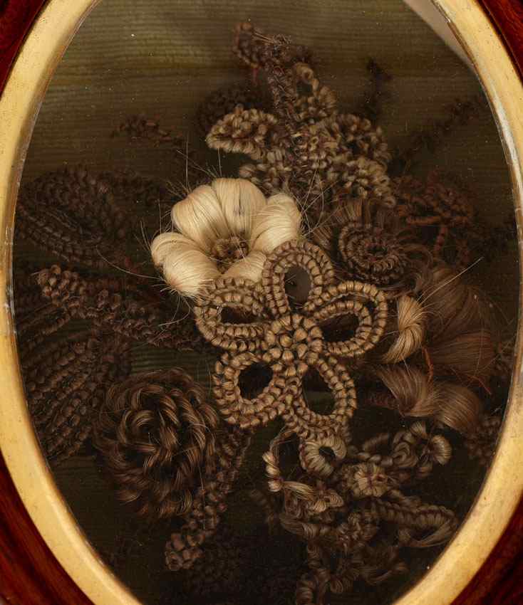 Appraisal: VICTORIAN FRAMED HAIR MEMORIAL A most intricate display of hair