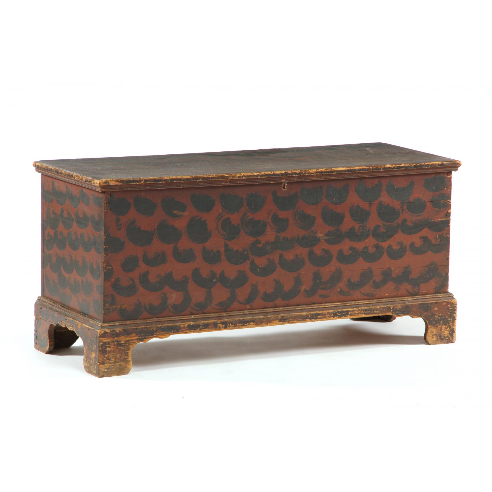 Appraisal: North Carolina Paint Decorated Diminutive Blanket Chest attributed to Moore