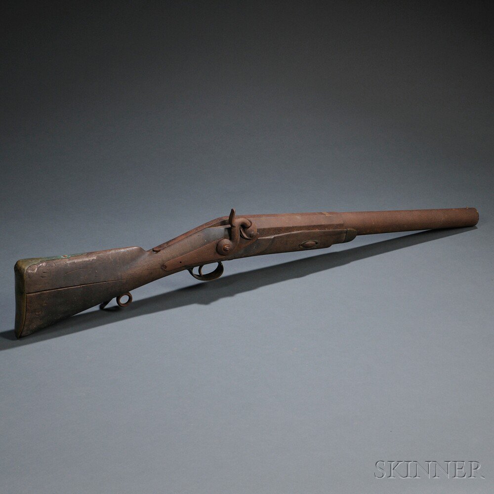 Appraisal: Muzzle-loaded Percussion Whaling Shoulder Gun America late th century with