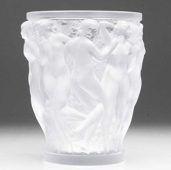 Appraisal: Lalique Bacchantes vase th C Molded with scenes of dancing