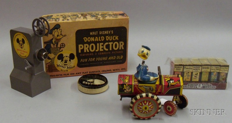 Appraisal: Three Disney Toys s- s boxed Donald Duck projector boxed