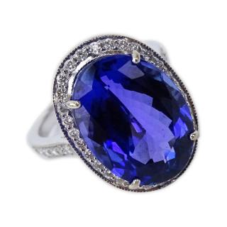 Appraisal: Approx Carat Oval Cut Tanzanite Carat Diamond and Karat White