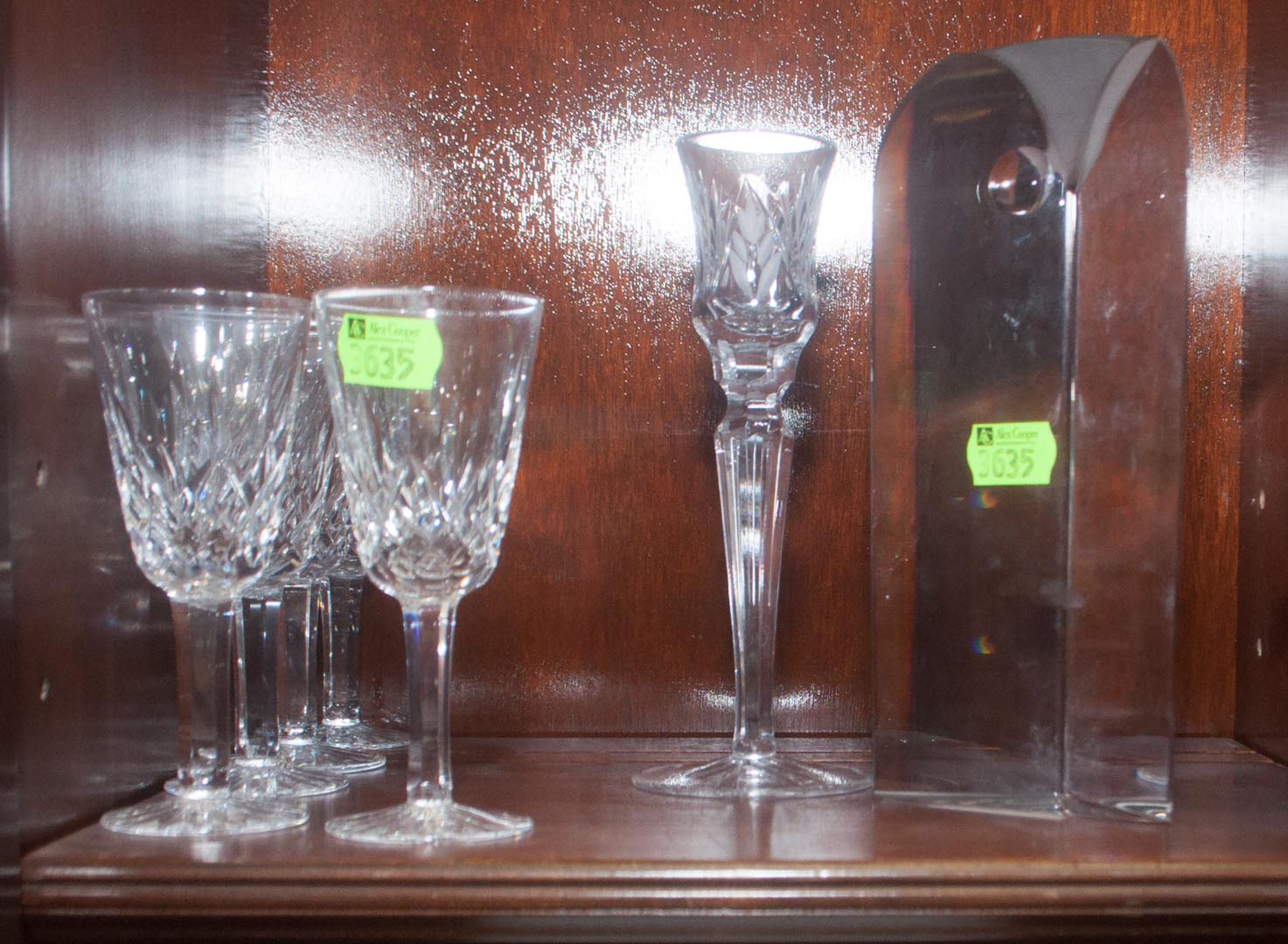 Appraisal: Assorted glassware including four Waterford stems glass candlestick and a