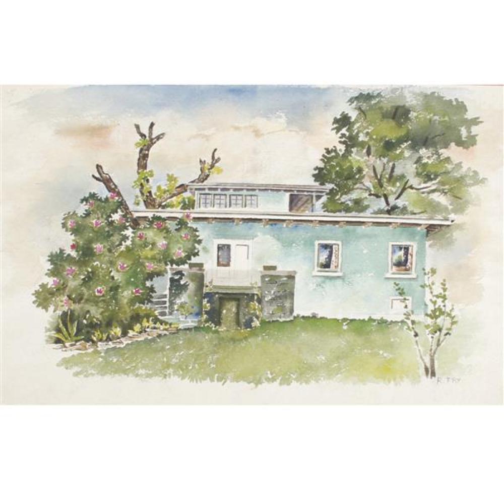 Appraisal: ROWENA FRY - VEVAY INDIANA C WATERCOLOR ON PAPER H