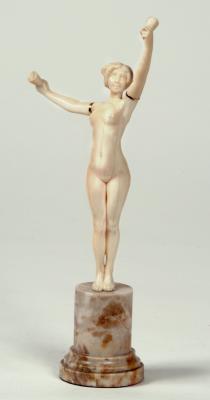 Appraisal: AN ART DECO IVORY FIGURE by L Sosson depicting a