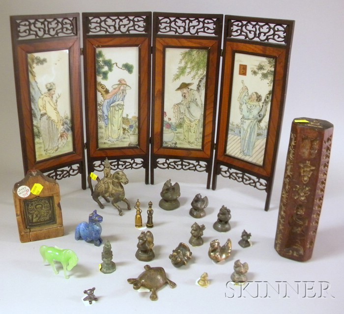 Appraisal: Group of Small Asian and Miscellaneous Decorative Items a hardwood