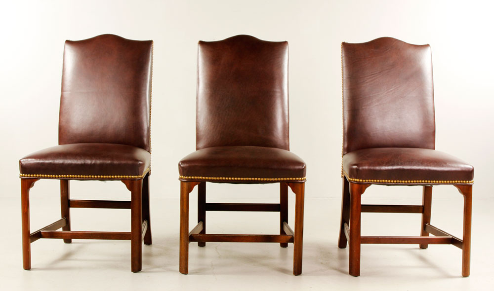 Appraisal: - Leather Upholstered Chairs Set of six chairs with leather