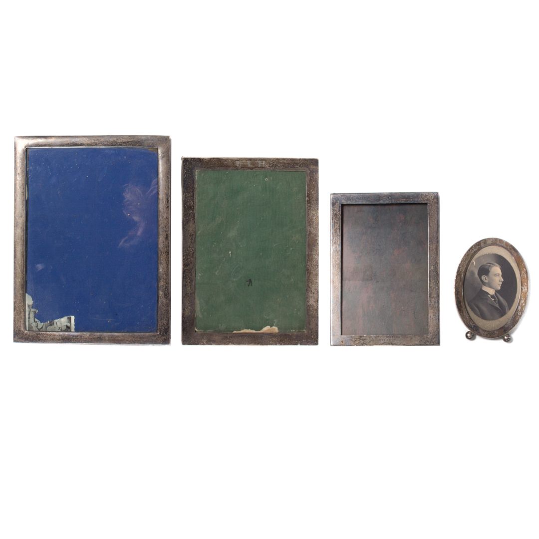 Appraisal: Four assorted sterling silver picture frames comprising square frames x