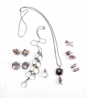 Appraisal: Various Sterling Jewelry Items th century including four pairs of