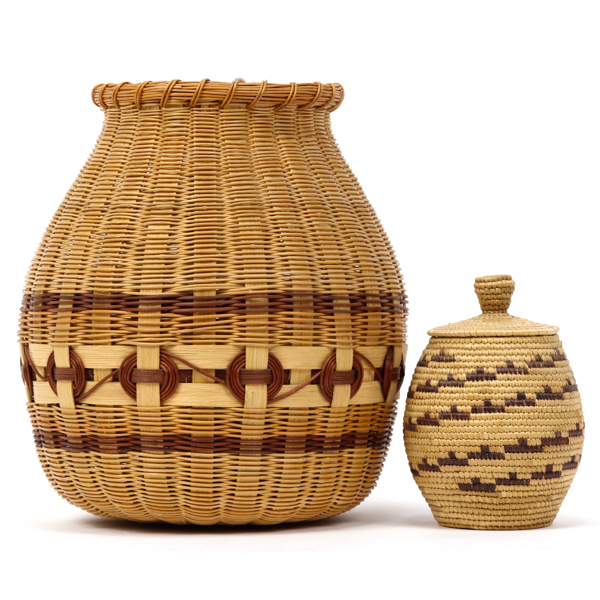 Appraisal: Pair of Native American Baskets including an Eskimo jar form